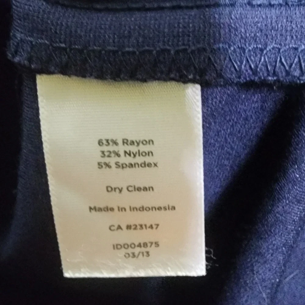 Talbots Navy Blue Sleeveless Dress Sleeveless Sheath Pockets Round Neck 10 - Picture 4 of 8